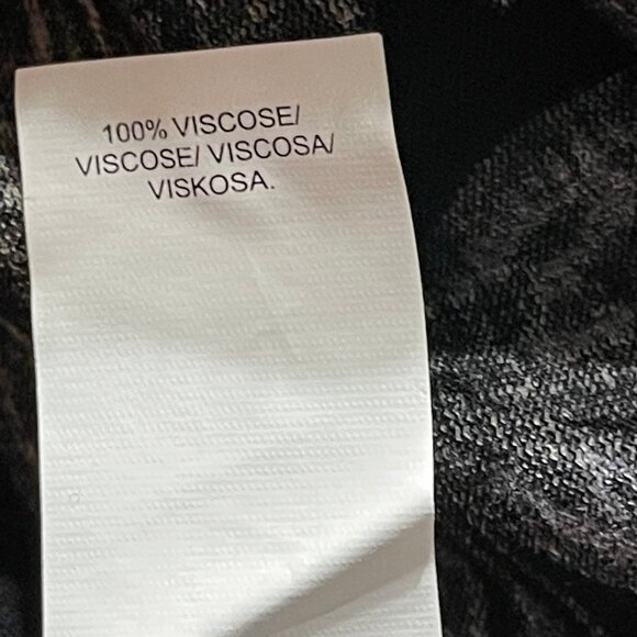 Lucky Brand Womens Size L Black Floral Print Viscose Boho Top - Picture 6 of 9